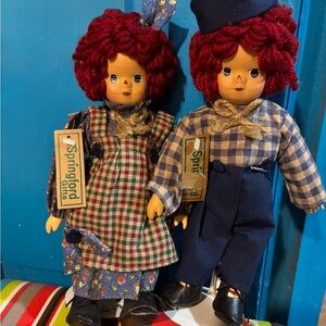 VTG Springford Gifts Raggedy Ann & Andy Doll Set Primitive Collectible NWT
